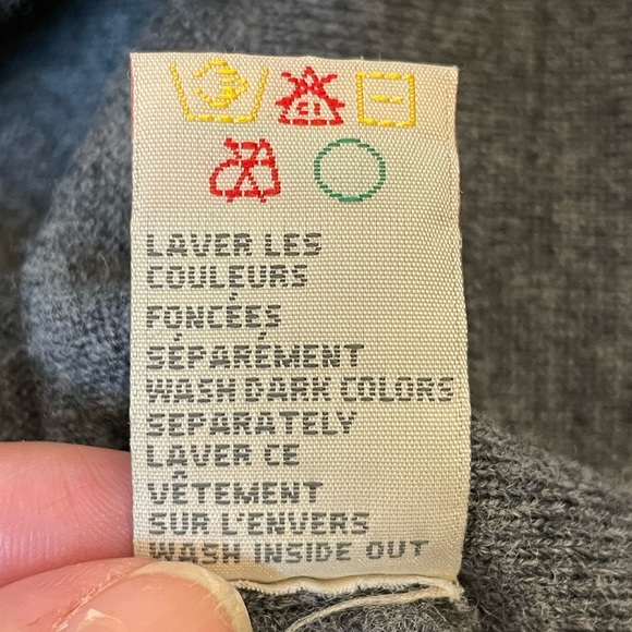 RW&Co. Retro grey sweater with faux black blouse with tie. - Picture 5 of 7